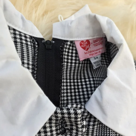 Unique Vintage I Love Lucy Size 4 Black and White Checkered Dress Headband - Picture 3 of 5